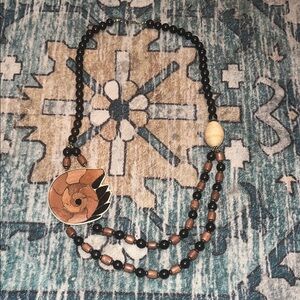 Elegant Brown and Black Beaded Necklace